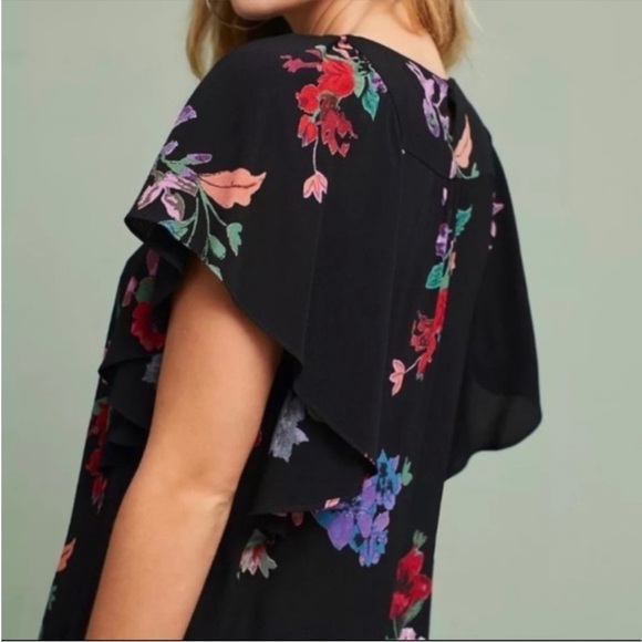Gorgeous Anthropologie Maeve Floral Prato Flutter/ Short Sleeve Top Size XS - Picture 6 of 15